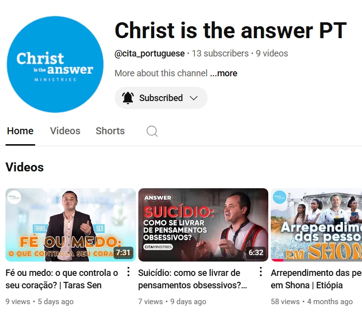 CITA створила канал в Youtube португальською CITA створила канал в Youtube португальською